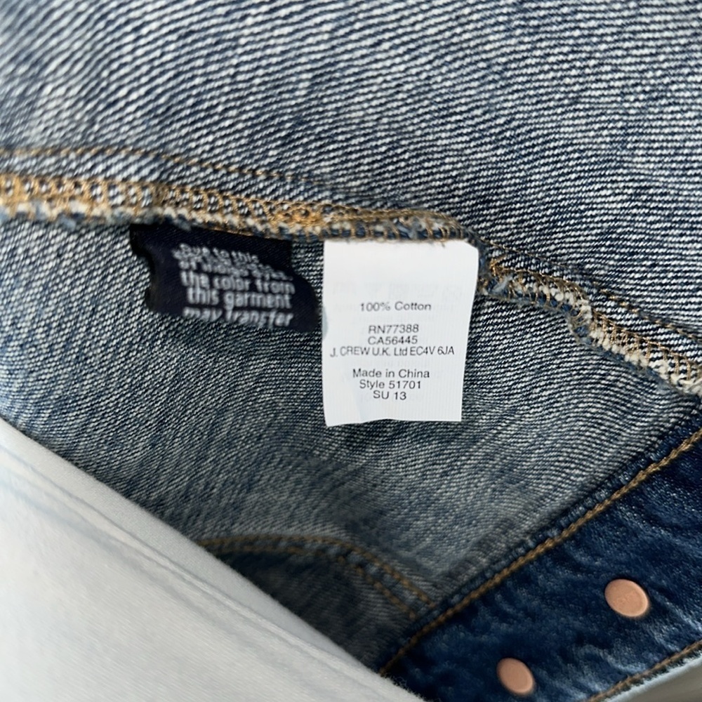 J Crew Indigo Denim Vest, 100% Cotton, Small, NWOT - Picture 5 of 7